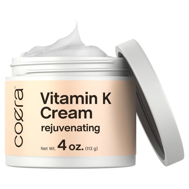 Vitamin K Cream 4 oz | Premium Formula for Bruises, Spider Veins, Dark Circles, Broken Capillaries, Eyes, and Face | Paraben and SLS Free