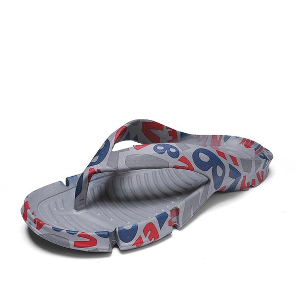 GUREITOJP Men's Sandals with Thongs, Printed Slippers, Beach Sandals, Thong Sandals, EVA Sandals, For Spring/Summer, Men's, Everyday Use, Soft Cushion, Slip, Durable, Lightweight, Stable, Runable,