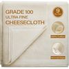 9 Square Feet Grade 100 Cheese Cloths for Straining Reusable, Washable