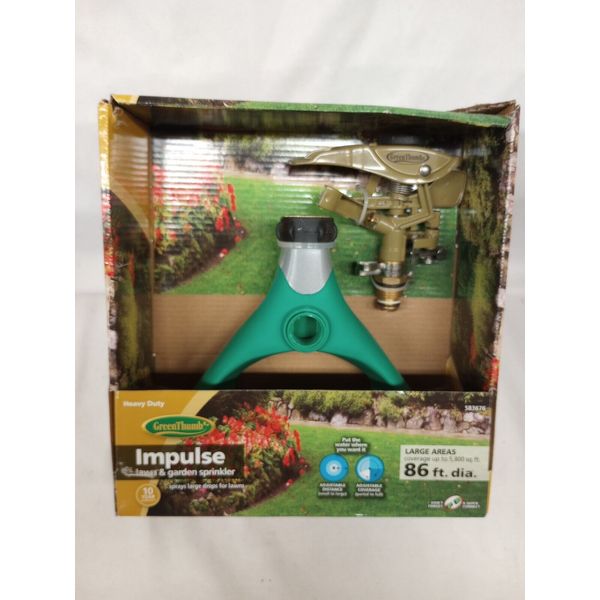 Pulsating Impulse lawn Sprinkler, Brass, 6,300-Sq. Ft. Coverage 86' diameter