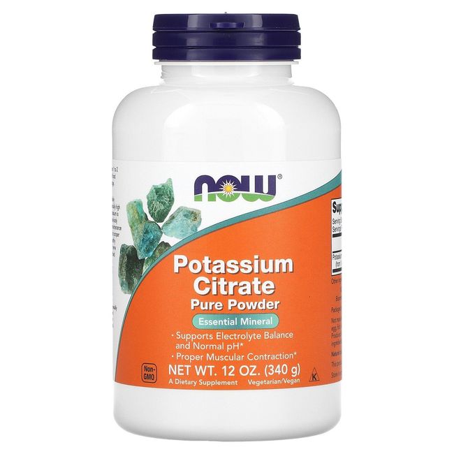 Now Foods Potassium Citrate Pure Powder 12 oz 340 g GMP Quality Assured , Vegan,