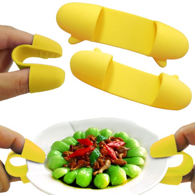 [Eternal Wind] Mittens, Potholder, Heat Resistant Silicone, Heat Resistant up to 610°F (230°C), Compact and Easy to Store, Silicone Gloves Potholders, Set of 2, Kitchen Utensils (Yellow)