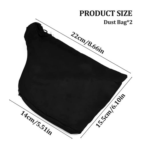2 Pcs Dust Bag for 255 Model Miter Saw with Zipper & Wire Stand for Easy Disposal of Dust Inside, Belt Sander Parts Anti-dust Cover Bag (Black)