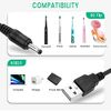 Charger Cable Replacement for Fairywill, Dnsly, Vekkia, Gloridea Electric Toothbrush - USB DC Charging Cord 5ft Black (2-Pack)