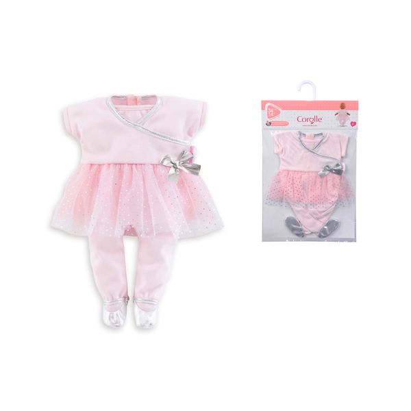 Corolle Sport Dance Baby Doll Outfit Set - Premium Mon Grand Poupon Baby Doll Clothes and Accessories fit 14" Dolls , Pink