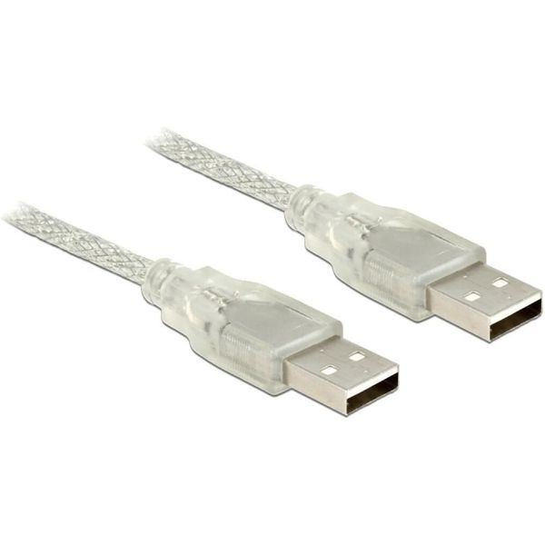 Delock USB Kabel A -> A St/St 2.00m transparent