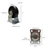 4" Rigid Caster Rubber Wheel Plate 3 3/4" x 2 3/4" Maneuvering Cargo Quick Easy
