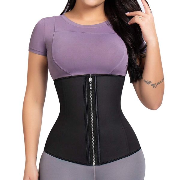 ASHLONE Latex Waist Trainer Corset Underbust Sport Cincher Womens Workout Body Shaper Black