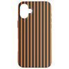 Modern Dark Blue and Orange Stripes Vertical Lines Pattern Case for iPhone 16 Plus