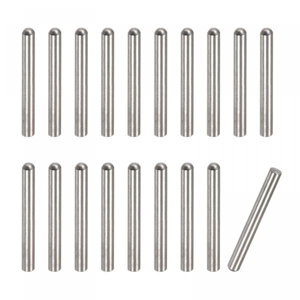 uxcell Dowel Pins 304 Stainless Steel Round Head Flat Beveled End Dowel Pins Wood Bunk Bed Shelf Peg Support Shelf Fixing Element 3.5x25mm 20pcs