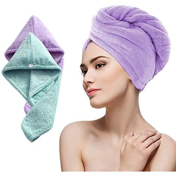 Hair Towel Wrap Absorbent Towel Hair-Drying Bathrobe Magic Hair Warp Towel Super Quick-Drying Microfiber 500 GSM Bath Towel Hair Dry Cap Salon Towel (Multicolor)