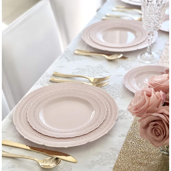 Disposable Plastic Wedding Dinner Plate for 25 Guests