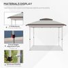 12' x 12' Backyard Party Cabana Gazebo w/ 3-Level Adjustable Height, Beige