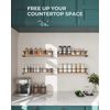 OROPY Spice Rack Wall Mounted, Rustic Wood Hanging Rack for Over The Stove, Kitchen Wall, 2 Pack