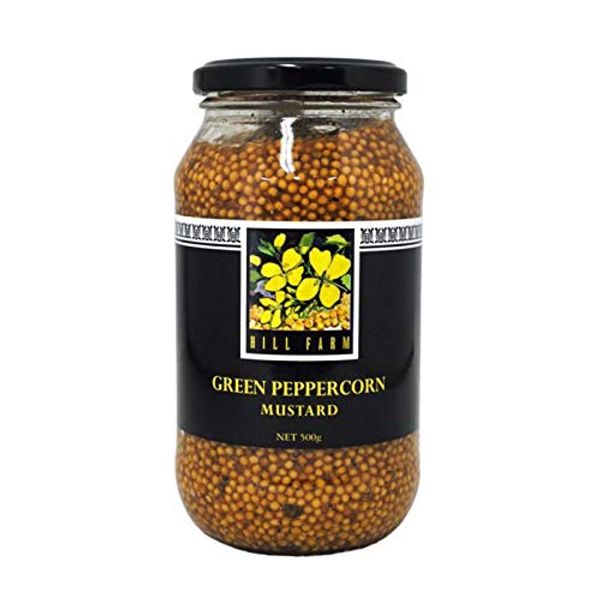 HILL FARM Green Pepper Mustard, 17.6 oz (500 g)