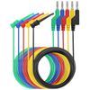 Sumnacon Multimeter Test Lead Set - 5Pcs Stackable Banana Plug to Test Hook Wire Cable Kit with Protective, Flexible Wire Leads for Electrical Testing 500V/5A 9.8Ft/3M