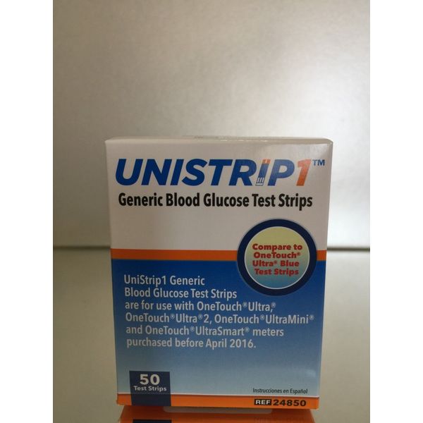 Unistrip 1 Blood Glucose Test Strips 50 Qty.  Exp 05/2025. Free shipping