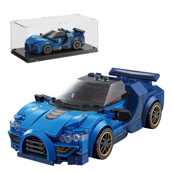 TYCOLE Super Sports Car Building Block Set with Display Case,Speed Race Car Building Kits Construction Toy,Collectible Car Model and Ideal Gift for Adults and Kids 6 and up(326pcs)