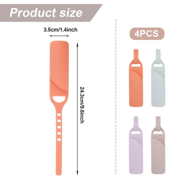 PEUTIER 4pcs Lipstick Keychain Holders, Portable Lip Balm Sleeves Chapstick Pouch Silicone Lipstick Bag Lip Gloss Holder Keychain for Women Girls Travel Accessories (4 Colors)