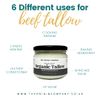 Origin Organic Grassfed Beef Tallow | Certified Premium Quality | Beef Fat Drippings | Food & Skin Grade | Multiple Uses | British Farms (300g Jar)