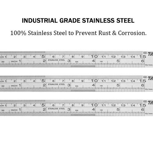 Ruler Metal Straight Edge Ruler Stainless Steel Ruler 6 Inch Ruler Set Rulers Bulk 12 Pack