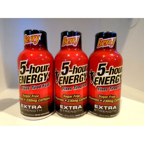 5 Hour Energy Extra Strength Energy Drink Berry 3 Bottles