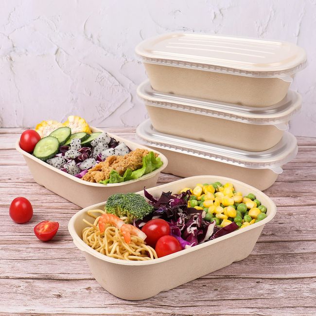 50-Pack Meal Prep Plastic Microwavable Food Containers for Meal Prepping  with Li