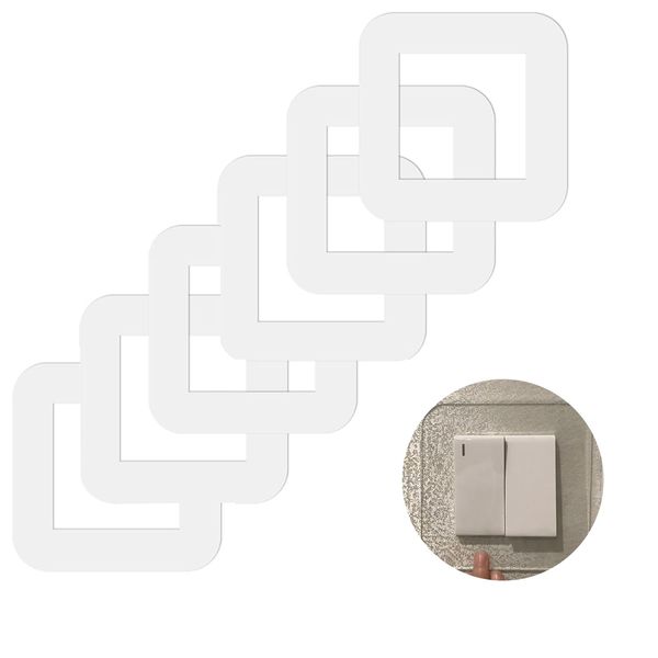 XUTONG 6 Stücke Acryl lichtschalter Schutz,Tapetenschutz für Steckdose und Lichtschalter,Lichtschalter-Umrandung,Wandsteckdosenaufkleber für Zuhause,Wandschutz Tapetenschoner