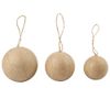 6 Assorted Round Paper Mache Christmas Baubles to Decorate