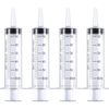 Frienda Large Plastic Syringe 4 Pack Measuring Syringe Tools Dispensing Multiple Uses(60 ml)