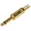 S-Conn Jack Plug 6.35 mm Mono with Kink Protection Gold-Plated