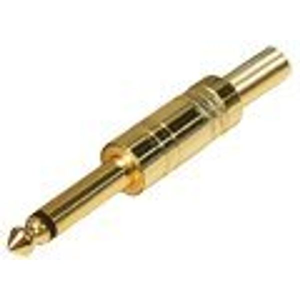 S-Conn Jack Plug 6.35 mm Mono with Kink Protection Gold-Plated
