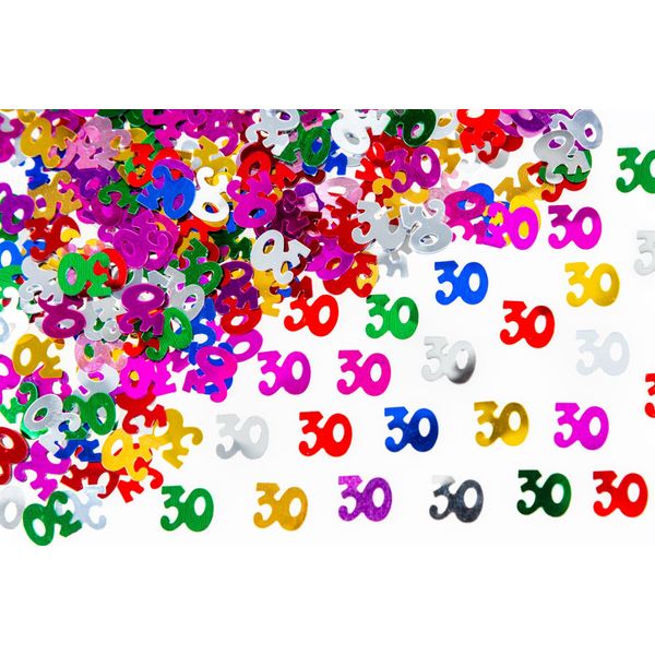 SHATCHI 28 g Multicolour 30th Birthday Confetti Foil Metallic Glitz Table Scatter Sprinkles Age Bday Party Decorations