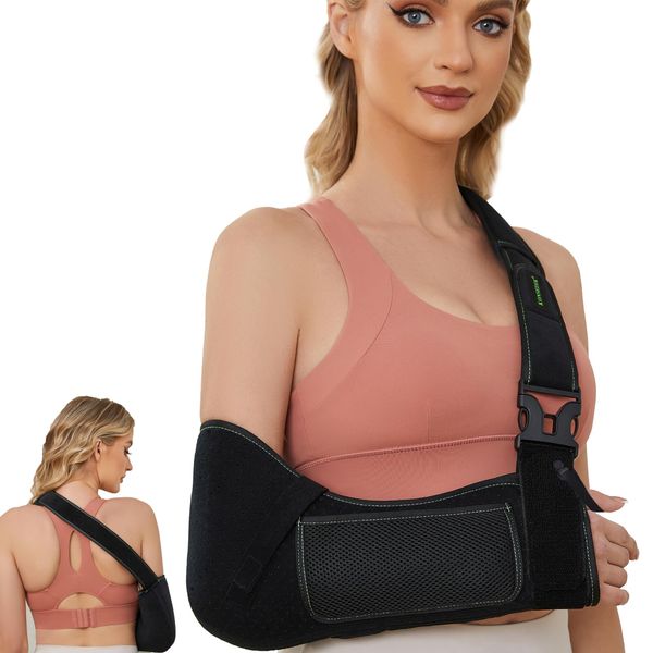 KONSEDIK Arm Sling Shoulder Injury Immobilizer for Men&Women,Medical Sling with Shoulder Pad for Rotator Cuff Injury,Support Brace for Arm,Wrist, Elbow,Clavicle Fracture Post-Surgery