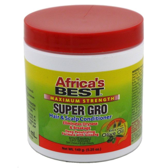 Africa's Best Maximum Strength Super Gro Hair & Scalp Conditioner, 5.25 oz (Pack of 2)