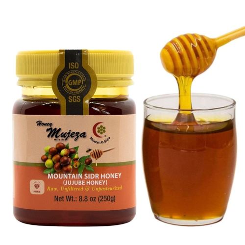 Authentic Mountain Sidr Honey- عسل سدر جبلي أصلي - Jujube Honey, Equal to Manuka Effectiveness Gluten Free 100% Natural Raw Liquid Honey (250g / 8.8oz) عسل المعجزه
