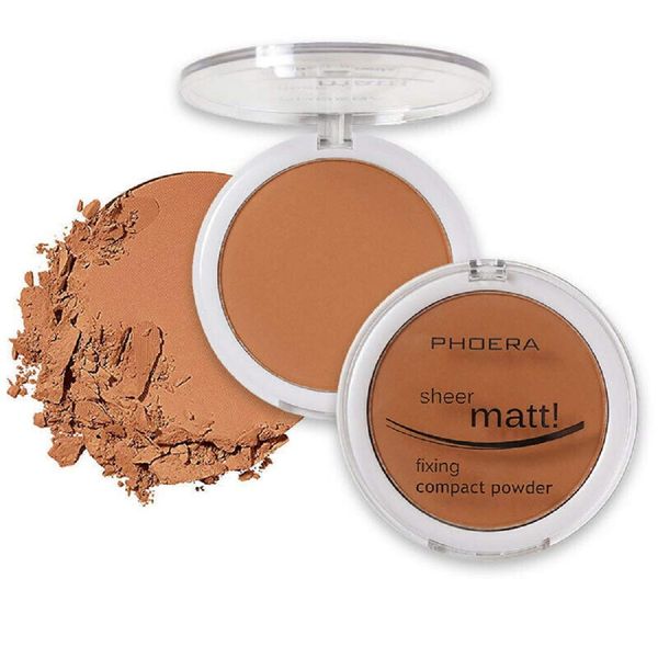 AQUAPURITY - PHOERA Sheer Matte Fixing Powder Makeup Base Fixer Setting Powder Foundation Fixing Compact Pressed Powder Long Lasting Make Up Fixer Skin Vitamin E Beauty Blender (207 Sand…)