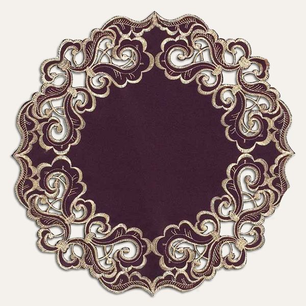 Plum Gold Table Doilies - Granada Collection - Doilies / Set of 4