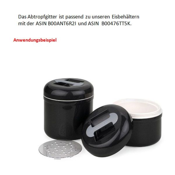 TAMLED Abtropfgitter zu Eisbehälter 4 und 2,5 Liter anthrazit