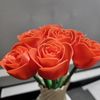 3D Printed White Vase with 8 Red Roses