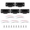 uxcell C8 Panel Mount Plug Adapter AC 250V 6A 2P IEC Plug Power W 2 Wire 5pcs with Screws