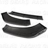 UNIVERSAL PAINTED BLACK FRONT BUMPER LOWER BODY KIT SPLITTER SPOILER LIP 3-PCS