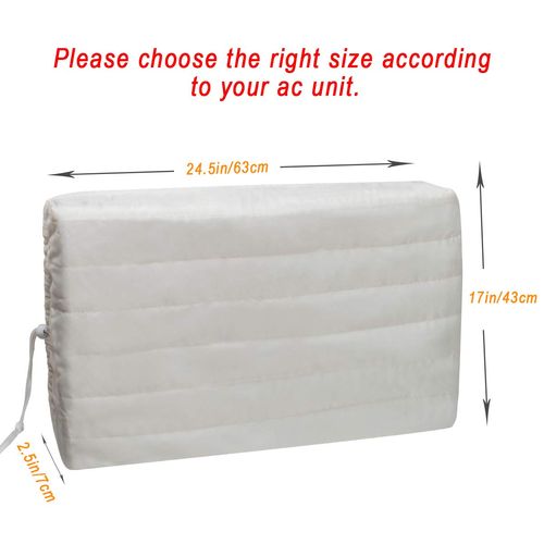 Luxiv Indoor Air Conditioner Cover, White Window Unit Cover Anti-Rust Adjustable Cover for Indoor Window AC with Free Elastic Straps (24.5x17x2.5)…