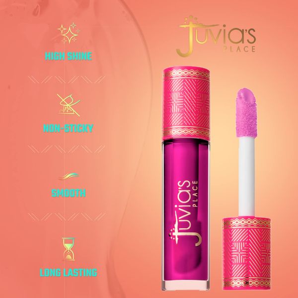 Juvia's Place,Lip Gloss Glass Sweet Beets, Berry, Long Lasting Hydrating The Reds & Berries,16 oz