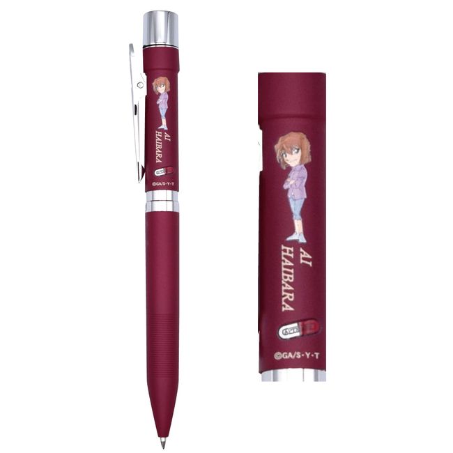 Detective Conan Taniever Stamp Pen 4F Metal Ballpoint Pen with Hanko Haibara Ai Red