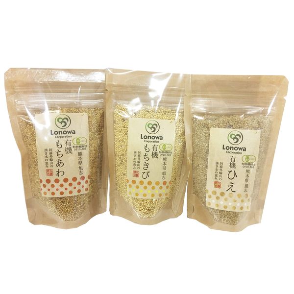 Ronowa Organic Millet Set (Awa, Pimple & Hea), 3.5 oz (100 g) x 3