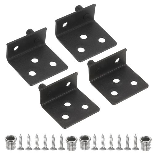 uxcell 2Set Pivot Hinge, 35 x 32 mm Heavy Duty Stainless Steel Concealed Shaft Door Hinges with Bushing Kit for Furniture Cabinets Wood Doors, Black
