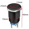 ESUPPORT 12V Car Vehicle Blue LED Light Interior Push Button Metal Toggle Switch Socket Plug Wire Latching 19mm Balck Shell