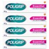 Poligrip Essential Denture Fixative Cream (4 x 40g) Secure Hold, Flavour Free