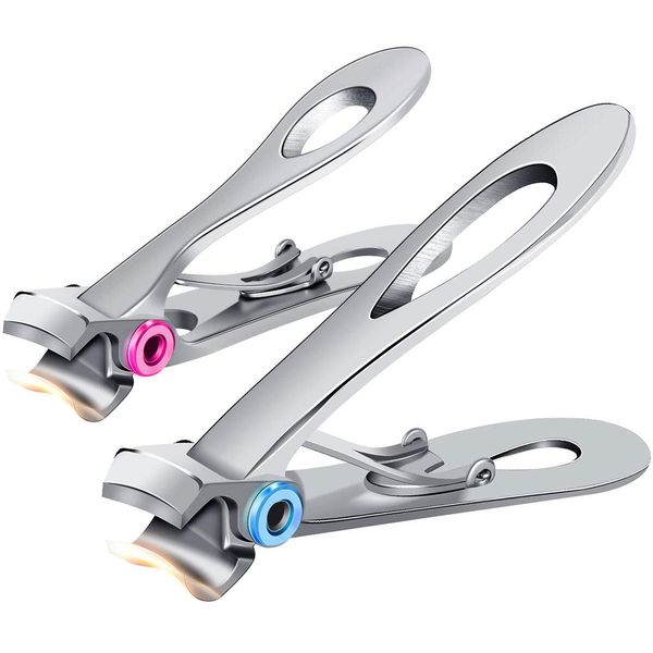 PrettyDiva Nail Clippers for Thick Toenails - Wide Jaw Opening Oversized Nail Clippers, Stainless Steel Heavy Duty Nail Clippers for Thick Nails, Extra Large Toenail Clippers for Ingown Tough Nails